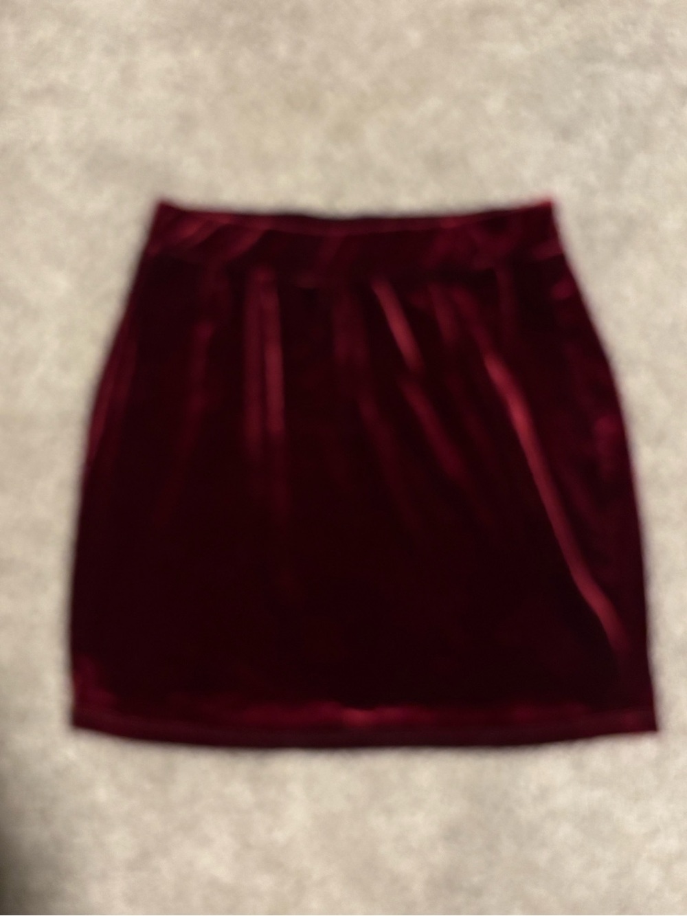 SHEIN Burgundy Velvet Mini Skirt